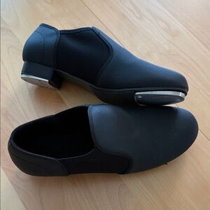 Unisex women’s /mens black Tap Dance Shoes - Slip-On Style